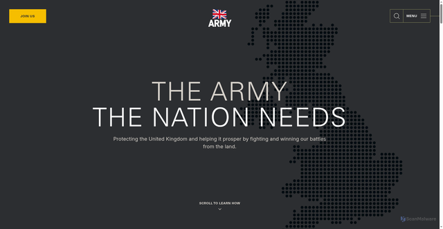 Security scan screenshot of https://www.army.mod.uk/
