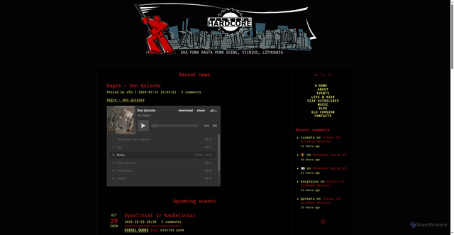 Security scan screenshot of https://hardcore.lt