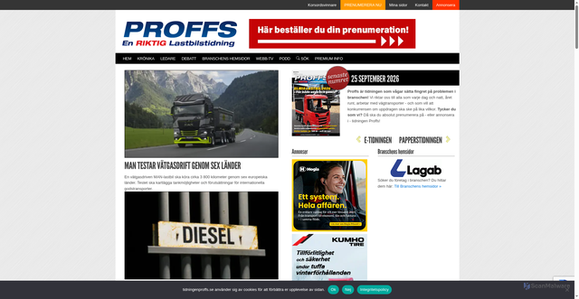 Security scan screenshot of https://transportmagasinet.se