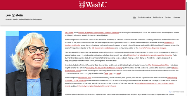 Security scan screenshot of https://epstein.wustl.edu/