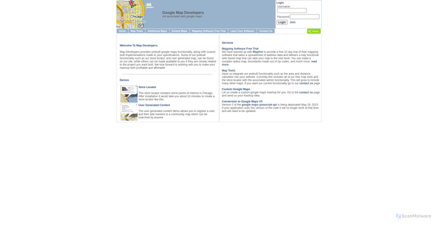Security scan screenshot of https://mapdevelopers.com