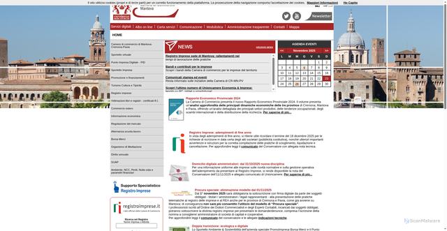 Security scan screenshot of https://www.mn.camcom.gov.it/