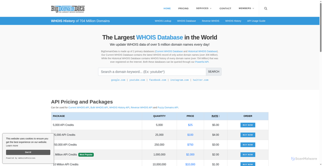 Security scan screenshot of https://bigdomaindata.com
