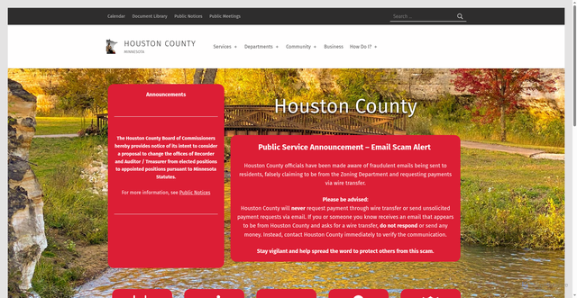 Security scan screenshot of https://www.co.houston.mn.us/