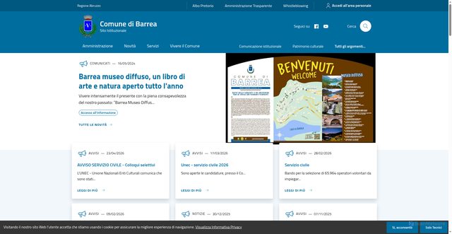 Security scan screenshot of https://www.comune.barrea.aq.it