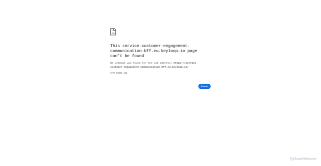 Security scan screenshot of https://service-customer-engagement-communication-bff.eu.keyloop.io