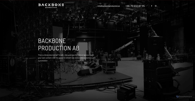 Security scan screenshot of https://backboneproduction.se