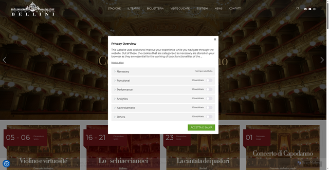 Security scan screenshot of https://www.teatromassimobellini.it/