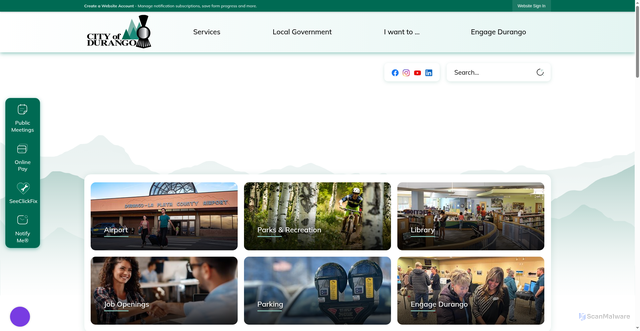 Security scan screenshot of https://durangoco.gov/