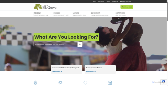 Security scan screenshot of https://elkgrove.gov/