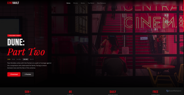 Security scan screenshot of https://movieflix-alvnij6ste.edgeone.app/