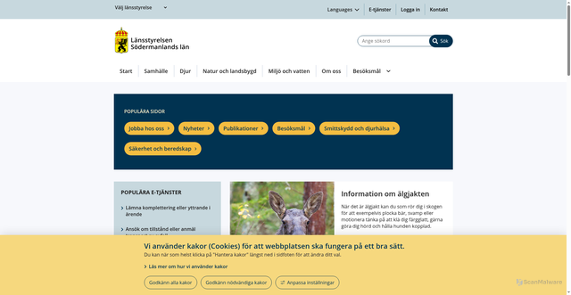 Security scan screenshot of https://www.lansstyrelsen.se/sodermanland