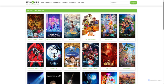 Security scan screenshot of https://watchmovie4k.com/movies/animation/