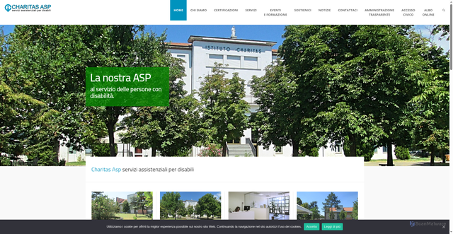Security scan screenshot of https://charitasasp.it/