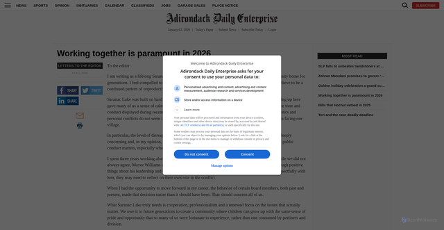 Security scan screenshot of https://www.adirondackdailyenterprise.com/opinion/letters-to-the-editor/2026/01/working-together-is-paramount-in-2026/