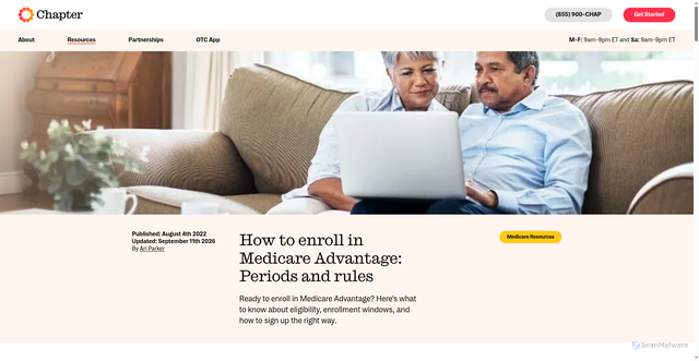 Security scan screenshot of https://askchapter.org/magazine/senior-health-wellness/medicare-resources/medicare-advantage-enrollment-guide