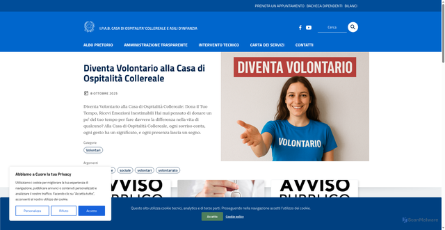 Security scan screenshot of https://www.collereale.it/