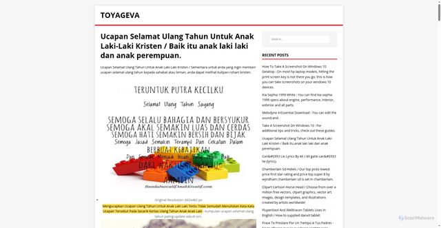 Security scan screenshot of https://avegayot.pages.dev/posts/ucapan-selamat-ulang-tahun-untuk-anak-laki-laki-kristen/