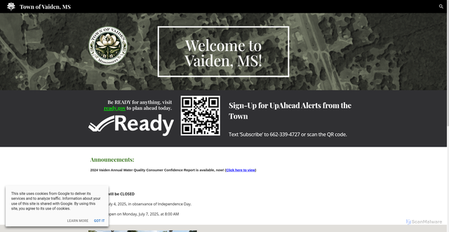 Security scan screenshot of https://www.vaidenms.gov/