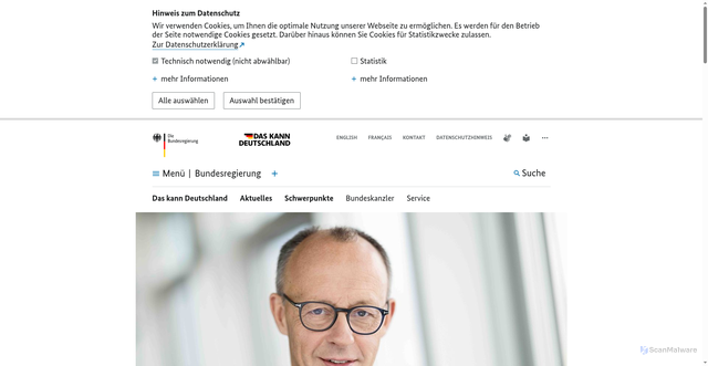 Security scan screenshot of https://www.bundesregierung.de/breg-de/bundesregierung/bundeskanzleramt