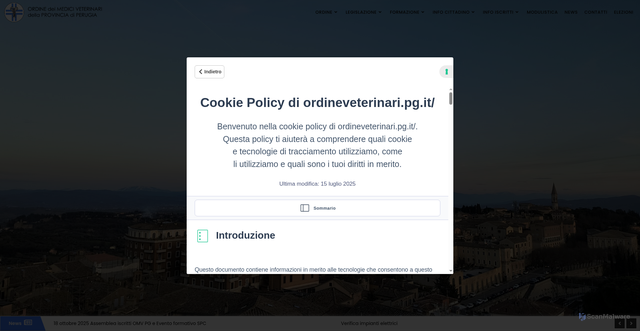 Security scan screenshot of https://ordineveterinari.pg.it/