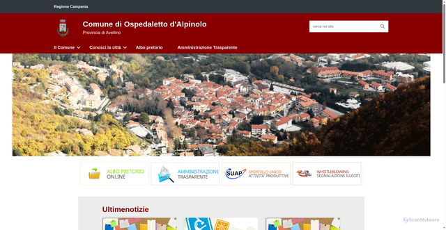 Security scan screenshot of https://www.comune.ospedalettodalpinolo.av.it/