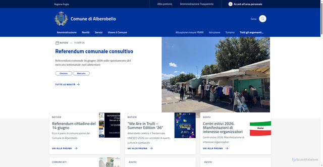 Security scan screenshot of https://www.comunealberobello.it