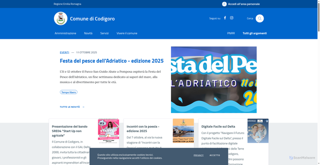 Security scan screenshot of https://www.comune.codigoro.fe.it/portal