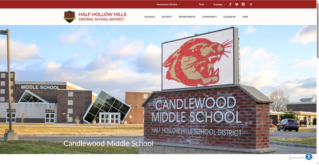 Security scan screenshot of https://www.hhh.k12.ny.us/candlewood-middle-home/candlewood-bell-schedule/2-hour-delay-schedule