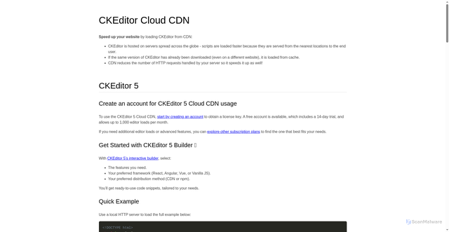 Security scan screenshot of https://cdn.ckeditor.com