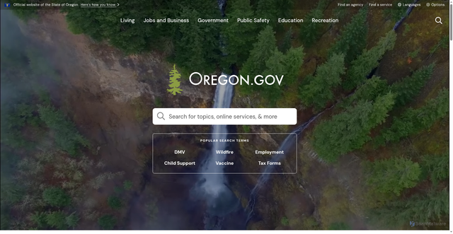 Security scan screenshot of https://www.oregon.gov/Pages/index.aspx