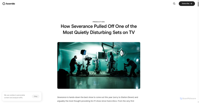 Security scan screenshot of https://www.onassemble.com/blog/severance