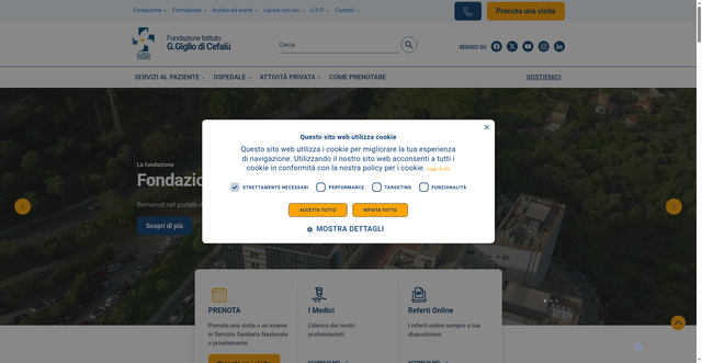 Security scan screenshot of https://www.ospedalegiglio.it/