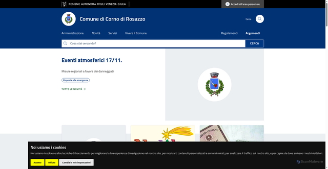 Security scan screenshot of https://www.comune.corno-di-rosazzo.ud.it/