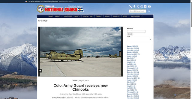 Security scan screenshot of https://co.ng.mil/News/Archives/Article/1640650/colo-army-guard-receives-new-chinooks/