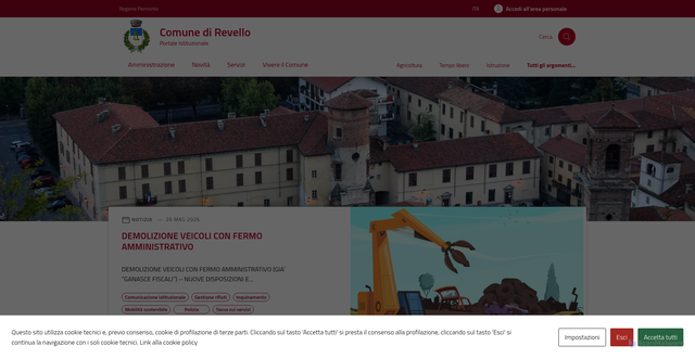 Security scan screenshot of https://www.comune.revello.cn.it