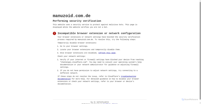 Security scan screenshot of https://manuzoid.com.de