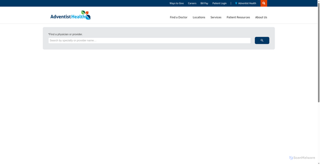 Security scan screenshot of https://doctors.adventisthealth.org