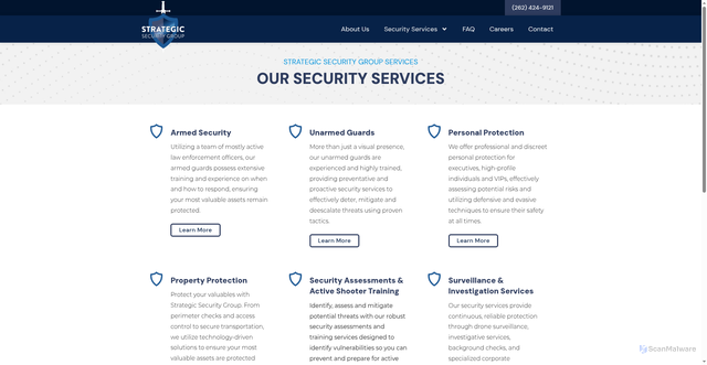 Security scan screenshot of https://strategicsecurity1.com/security-services/