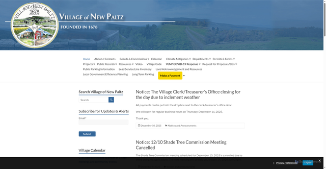 Security scan screenshot of https://www.villageofnewpaltz.gov/