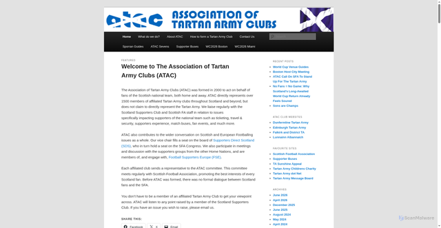 Security scan screenshot of https://www.associationoftartanarmyclubs.com/