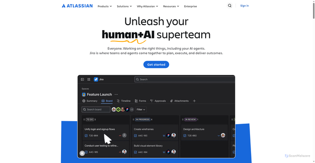 Security scan screenshot of https://www.atlassian.com