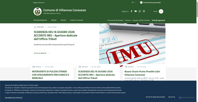 Security scan screenshot of https://www.comune.villanovacanavese.to.it
