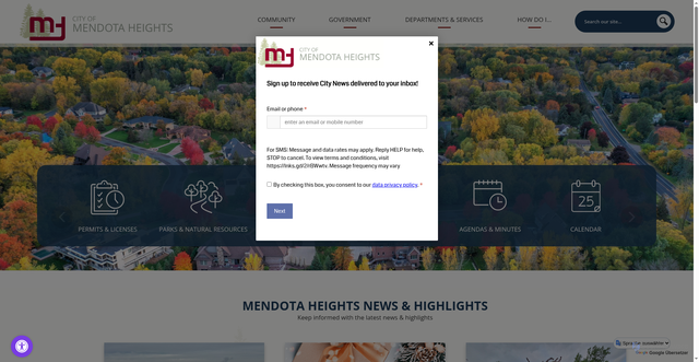 Security scan screenshot of https://mendotaheightsmn.gov/