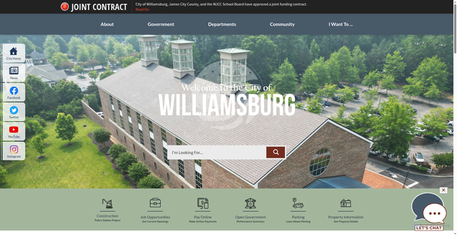 Security scan screenshot of https://williamsburgva.gov/