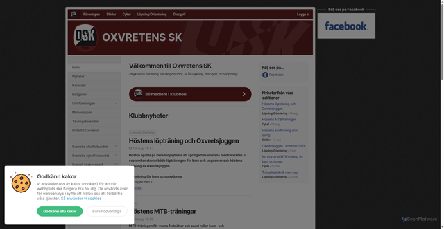 Security scan screenshot of https://oxvreten.se