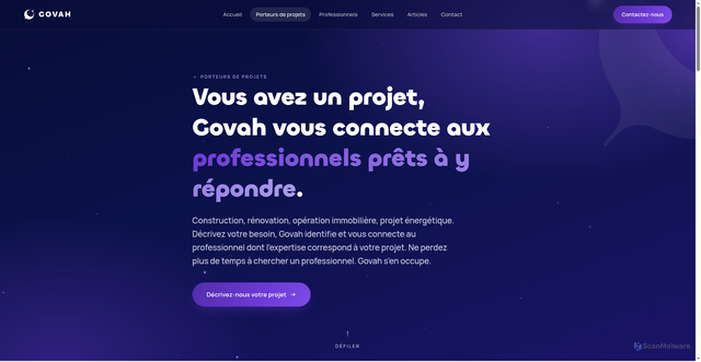 Security scan screenshot of https://govah-site.pages.dev/porteurs