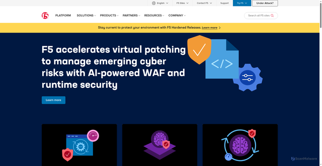 Security scan screenshot of https://account.f5.com