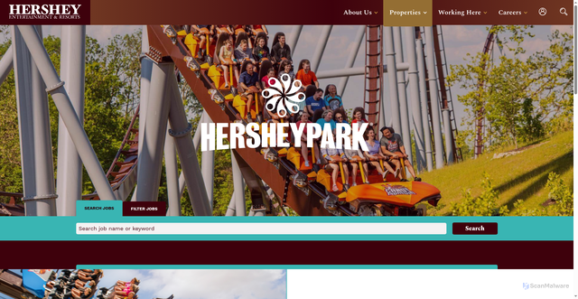 Security scan screenshot of https://www.hersheyentertainmentandresorts.com/properties/hersheypark/