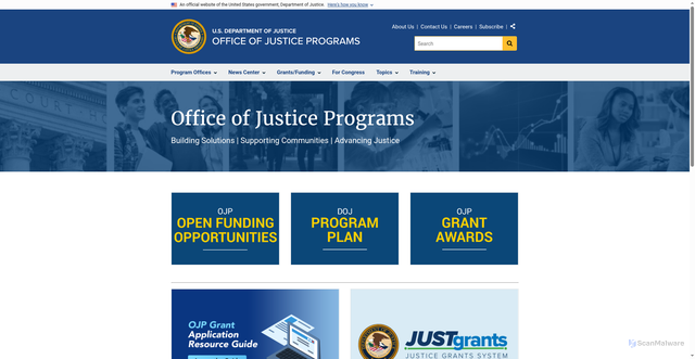 Security scan screenshot of https://www.ojp.gov/